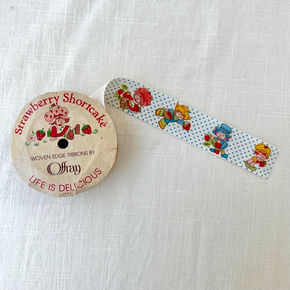 Vintage Strawberry Shortcake Offray Grosgrain Ribbon 1.5 Inch 90s 80s